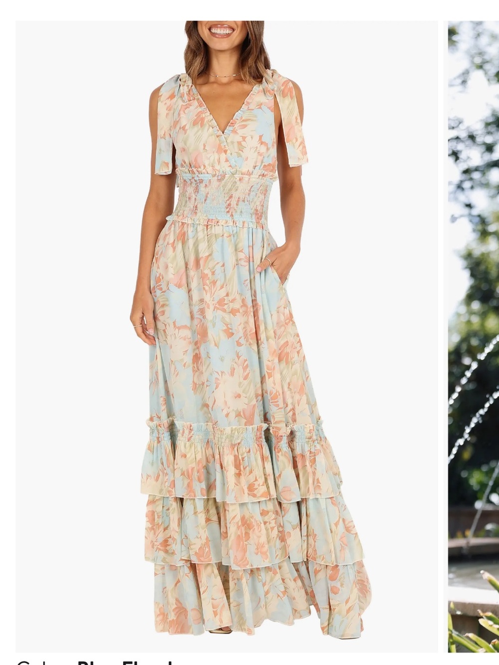 Christabel Floral Print Sleeveless Tiered Maxi Dress size M